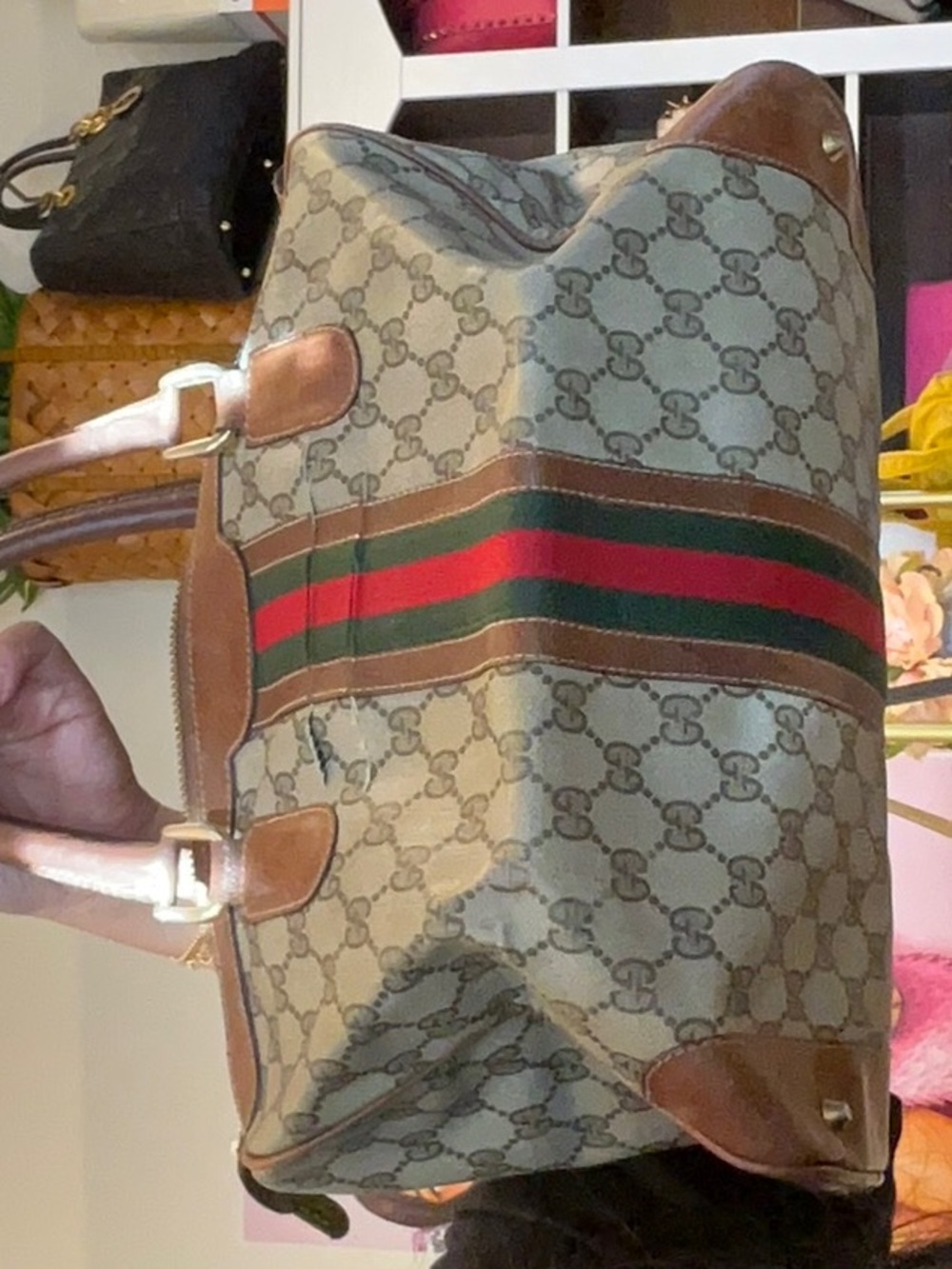 34. gucci slashed sold as is Desc in live no cancel/returns